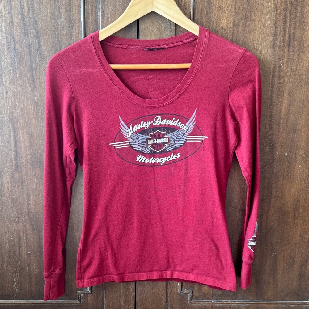 Harley-Davidson Women's Burgundy Long Sleeve Tee XS without tags